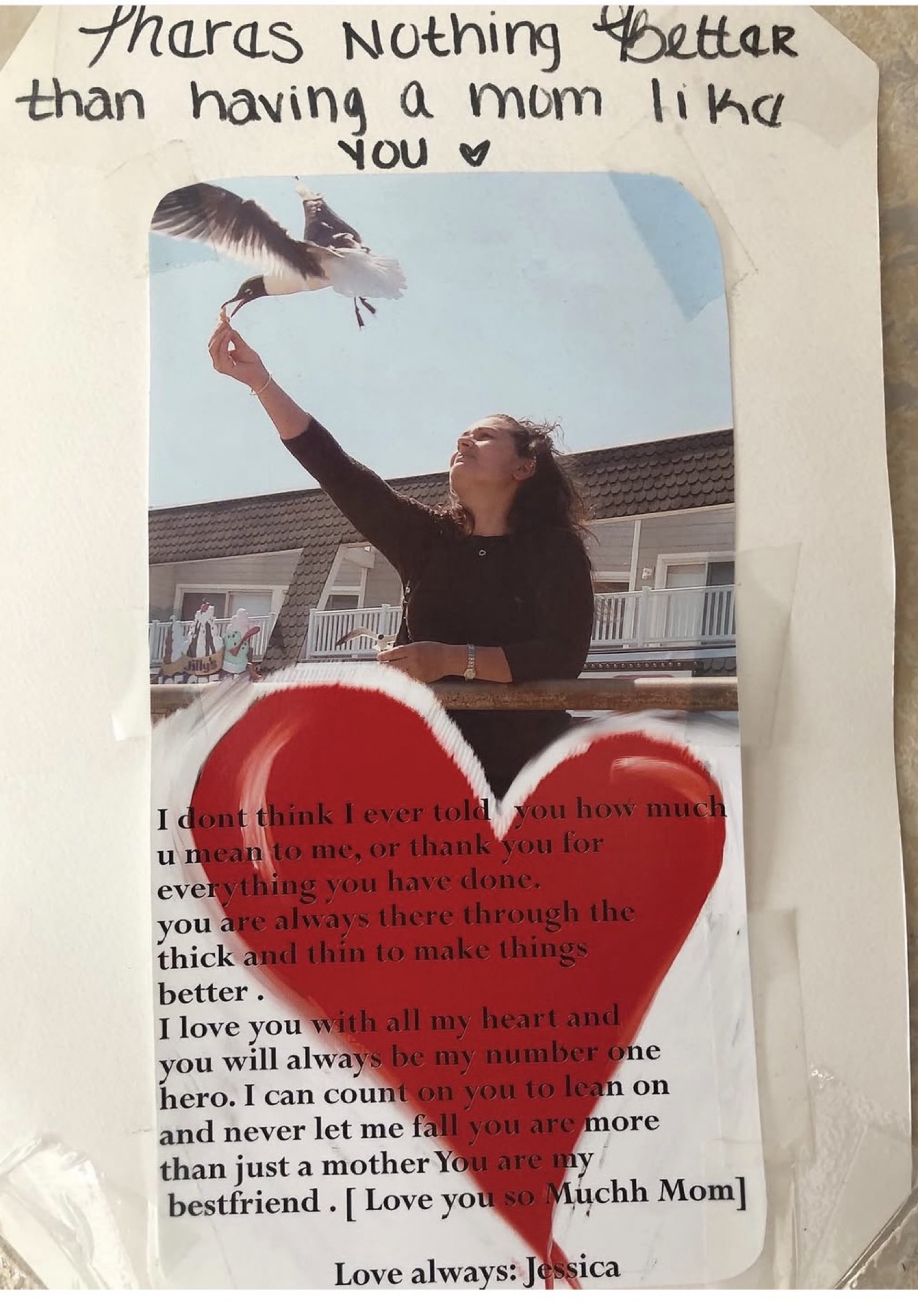 A handmade card from a family at My Piccolo Mondo